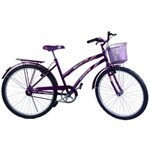 Ficha técnica e caractérísticas do produto Bicicleta Feminina Aro 26 com Cestinha Susi Violeta - Roxo