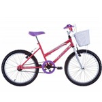 Bicicleta Feminina Cindy com Cesta Aro 20 Salmão/Branco - Track Bikes