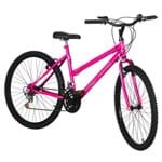 Ficha técnica e caractérísticas do produto Bicicleta Feminina Rosa Aro 26 18 Marchas Aço Pro Tork Ultra