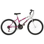 Ficha técnica e caractérísticas do produto Bicicleta Feminina Rosa e Branca Aro 24 18 Marchas Pro Tork Ultra
