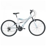 Ficha técnica e caractérísticas do produto Bicicleta Full Suspension Kanguru 18 Velocidades Aro 26 Branco Polimet 7002