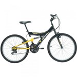 Ficha técnica e caractérísticas do produto Bicicleta Full Suspension Kanguru Aço Aro 24 Polimet