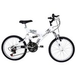 Ficha técnica e caractérísticas do produto Bicicleta Full Suspension Kanguru Aro 20 Branca Polimet