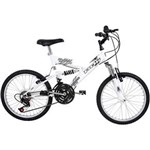 Ficha técnica e caractérísticas do produto Bicicleta Full Suspension Kanguru Aro 20 V-Brake 18V Branca - Cd