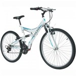 Ficha técnica e caractérísticas do produto Bicicleta Full Suspension Kanguru Aro 26 Branca - Polimet