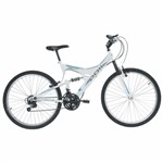 Ficha técnica e caractérísticas do produto Bicicleta Full Suspension Kanguru Aro 26 Branca Polimet