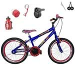 Ficha técnica e caractérísticas do produto Bicicleta Infantil Aro 20 Azul Kit e Roda Aero Vermelho C/ Acelerador Sonoro