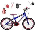 Bicicleta Infantil Aro 20 Azul Kit e Roda Aero Azul C/ Acelerador Sonoro