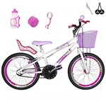 Ficha técnica e caractérísticas do produto Bicicleta Infantil Aro 20 Branca Kit E Roda Aero Pink Com Cadeirinha