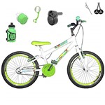 Ficha técnica e caractérísticas do produto Bicicleta Infantil Aro 20 Branca Kit e Roda Aero Verde C/Acelerador Sonoro
