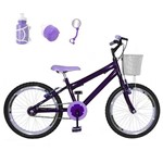 Ficha técnica e caractérísticas do produto Bicicleta Infantil Aro 20 Kit e Roda Aero com Acessórios