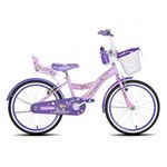 Ficha técnica e caractérísticas do produto Bicicleta Infantil Aro 20 Melissa com Cadeirinha de Boneca Rosa e Roxa