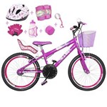 Ficha técnica e caractérísticas do produto Bicicleta Infantil Aro 20 Pink Kit e Roda Aero Pink com Cadeirinha de Boneca Completa