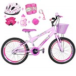 Ficha técnica e caractérísticas do produto Bicicleta Infantil Aro 20 Rosa Bebê Kit e Roda Aero Pink C/Capacete e Kit Proteção