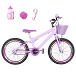 Ficha técnica e caractérísticas do produto Bicicleta Infantil Aro 20 Rosa Bebê Kit E Roda Aero Pink Com Acessórios
