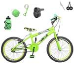 Bicicleta Infantil Aro 20 Verde Claro Kit e Roda Aero Verde C/Acelerador Sonoro