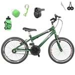 Ficha técnica e caractérísticas do produto Bicicleta Infantil Aro 20 Verde Escuro Kit e Roda Aero Preto C/Acelerador Sonoro