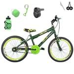 Ficha técnica e caractérísticas do produto Bicicleta Infantil Aro 20 Verde Escuro Kit e Roda Aero Verde C/ Acelerador Sonoro