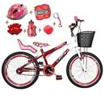 Ficha técnica e caractérísticas do produto Bicicleta Infantil Aro 20 Vermelha Branca Kit e Roda Aero Vermelho C/Cadeirinha de Boneca Completa