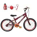 Ficha técnica e caractérísticas do produto Bicicleta Infantil Aro 20 Vermelha Kit E Roda Aero Laranja Com Acessórios