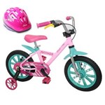 Ficha técnica e caractérísticas do produto Bicicleta Infantil Aro 14 de 4 a 6 Anos Feminina FirstPro com Capacete