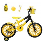 Ficha técnica e caractérísticas do produto Bicicleta Infantil Aro 16 Amarelo Preto Kit Amarelo C/Acessórios