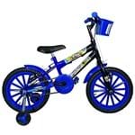Ficha técnica e caractérísticas do produto Bicicleta Infantil Aro 16 Azul Preta Kit Azul Promocional