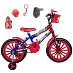 Ficha técnica e caractérísticas do produto Bicicleta Infantil Aro 16 Azul Vermelha Kit Vermelho C/Acelerador Sonoro