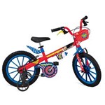 Ficha técnica e caractérísticas do produto Bicicleta Infantil Aro 16 Bandeirante Mulher Maravilha - Vermelha/Azul