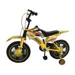 Ficha técnica e caractérísticas do produto Bicicleta Infantil Aro 16 Bike Moto Freio a Disco Amarela (1173)