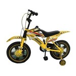 Ficha técnica e caractérísticas do produto Bicicleta Infantil Aro 16 Bike Moto Freio a Disco Amarela