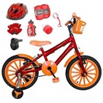 Ficha técnica e caractérísticas do produto Bicicleta Infantil Aro 16 com Capacete, Kit Proteção e Acelerador