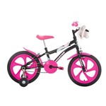 Ficha técnica e caractérísticas do produto Bicicleta Infantil Aro 16 Houston Tina com Bolsa e Rodinhas Preta