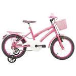 Ficha técnica e caractérísticas do produto Bicicleta Infantil Aro 16 Mega Bike July Com Garupa E Cestinha Pink