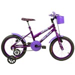 Bicicleta Infantil Aro 16 Mega Bike Mini Lady com Buzina Violeta/Lilás