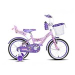 Ficha técnica e caractérísticas do produto Bicicleta Infantil Aro 16 Melissa com Cadeirinha de Boneca Rosa e Roxa