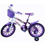 Bicicleta Infantil Aro 16 Milla com Cestinha Cor Violeta
