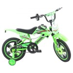 Ficha técnica e caractérísticas do produto Bicicleta Infantil Aro 16 Moto Cross Unitoys Monovelocidade Verde
