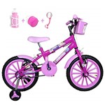 Ficha técnica e caractérísticas do produto Bicicleta Infantil Aro 16 Pink Kit Rosa Bebê C/Acessórios