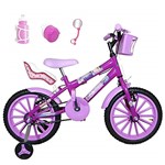 Ficha técnica e caractérísticas do produto Bicicleta Infantil Aro 16 Pink Kit Rosa Bebê C/Cadeirinha para Boneca