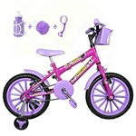 Ficha técnica e caractérísticas do produto Bicicleta Infantil Aro 16 Pink Kit Roxo C/Acessórios