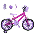 Ficha técnica e caractérísticas do produto Bicicleta Infantil Aro 16 Pink Kit Roxo C/ Acessórios