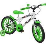 Bicicleta Infantil Aro 16 Polimet Poli Kids com Rodinhas Branca/Verde