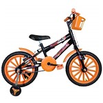 Ficha técnica e caractérísticas do produto Bicicleta Infantil Aro 16 Preta Kit Laranja Promocional
