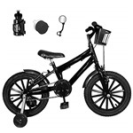 Ficha técnica e caractérísticas do produto Bicicleta Infantil Aro 16 Preta Kit Preto C/Acessórios