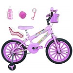 Ficha técnica e caractérísticas do produto Bicicleta Infantil Aro 16 Rosa Bebê Kit Rosa Bebê C/Cadeirinha para Boneca