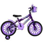 Bicicleta Infantil Aro 16 Roxa Kit Pink Promocional