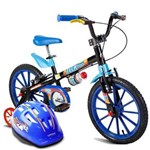 Ficha técnica e caractérísticas do produto Bicicleta Infantil Aro 16 Tech Boys C/ Capacete Azul - Nathor