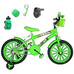 Ficha técnica e caractérísticas do produto Bicicleta Infantil Aro 16 Verde Claro Kit Verde C/Acelerador Sonoro