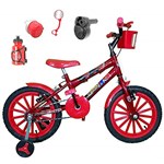 Ficha técnica e caractérísticas do produto Bicicleta Infantil Aro 16 Vermelha Kit Vermelho C/Acelerador Sonoro